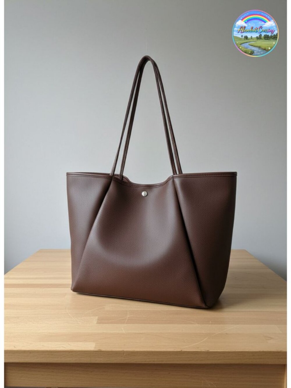 Large Faux Leather Tote Bag for Women Minimalist Work Handbag